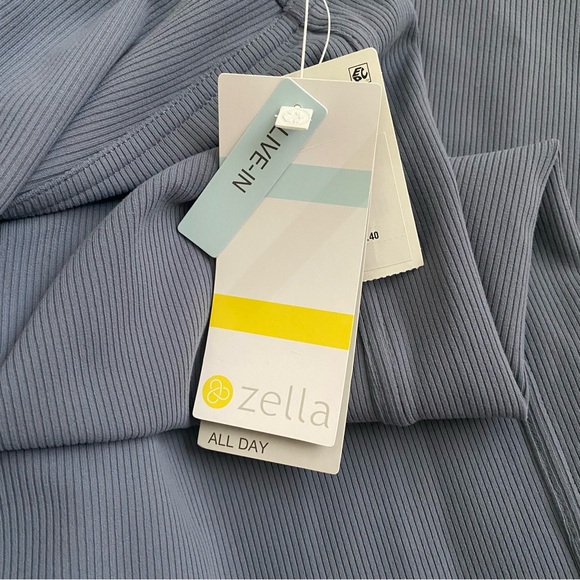 Zella NWT Live In High Waist Rib Wide Leg Pants in Grey Folkstone size Medium - Picture 4 of 7